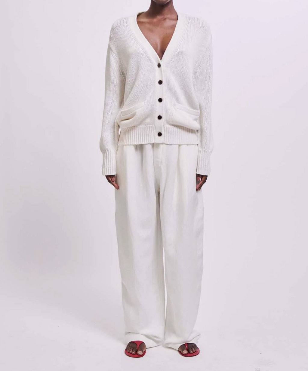 Jamie Haller :: The Welt Pocket Cotton-Cashmere Cardigan, White