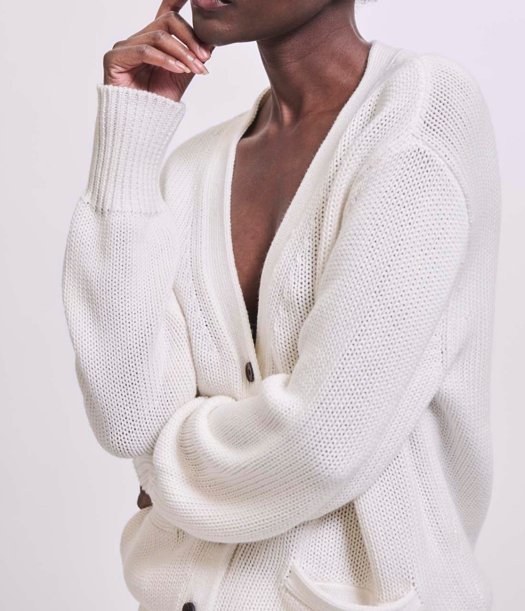 Jamie Haller :: The Welt Pocket Cotton-Cashmere Cardigan, White