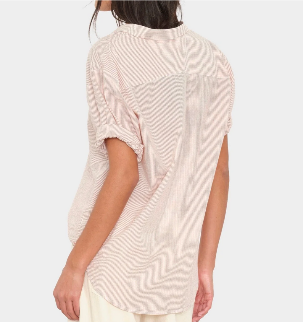 Xirena :: Channing Shirt, Burn Sienna Stripe