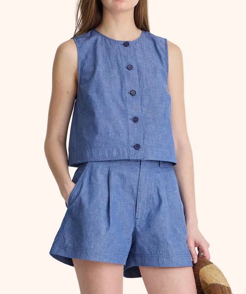 Apiece Apart :: Godet Tank, Chambray