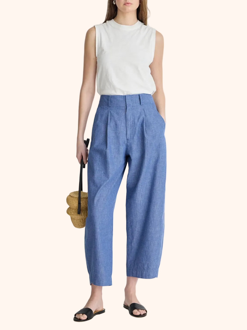 Apiece Apart :: Bari Crop Trouser, Chambray