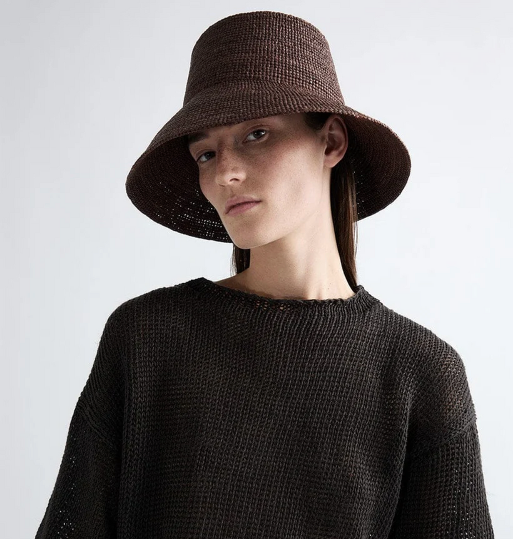 Janessa Leone :: Felix Bucket Hat, Raffia Straw