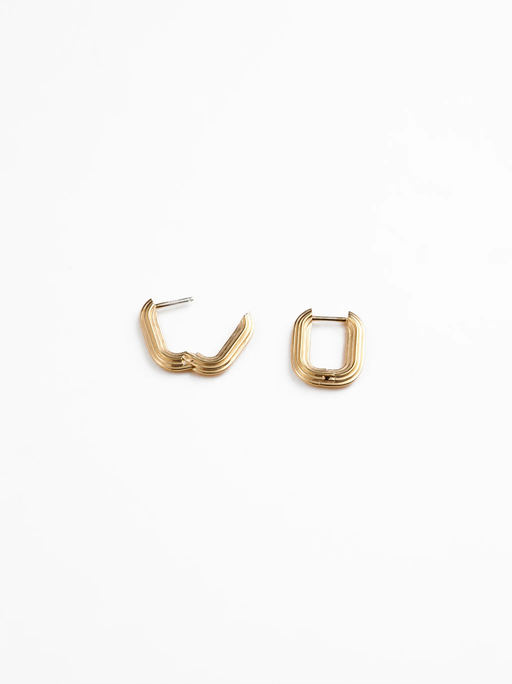 Their Studios :: Elli Step Link Huggies, Gold Vermeil