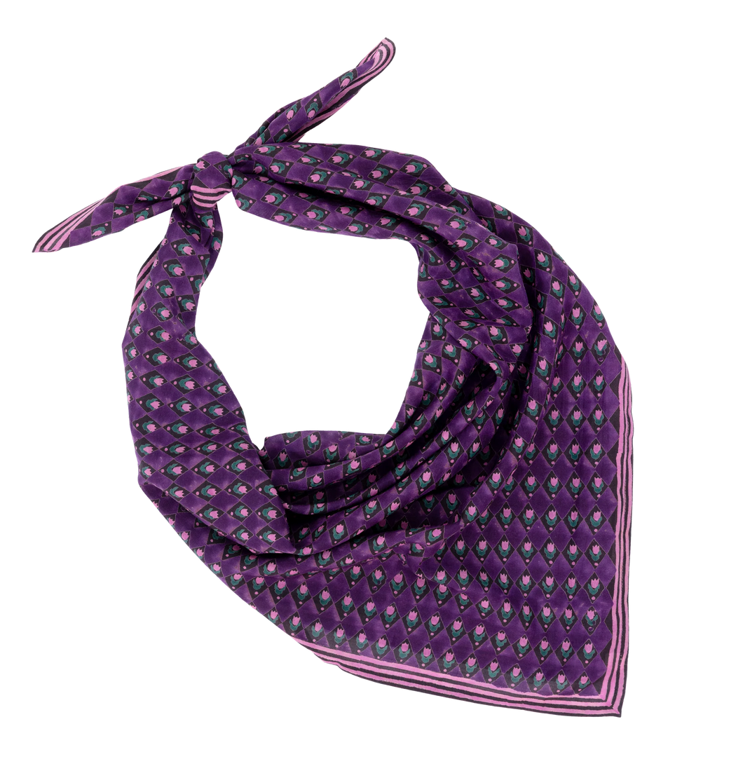 Blockshop :: Purple Tulips Square Scarf