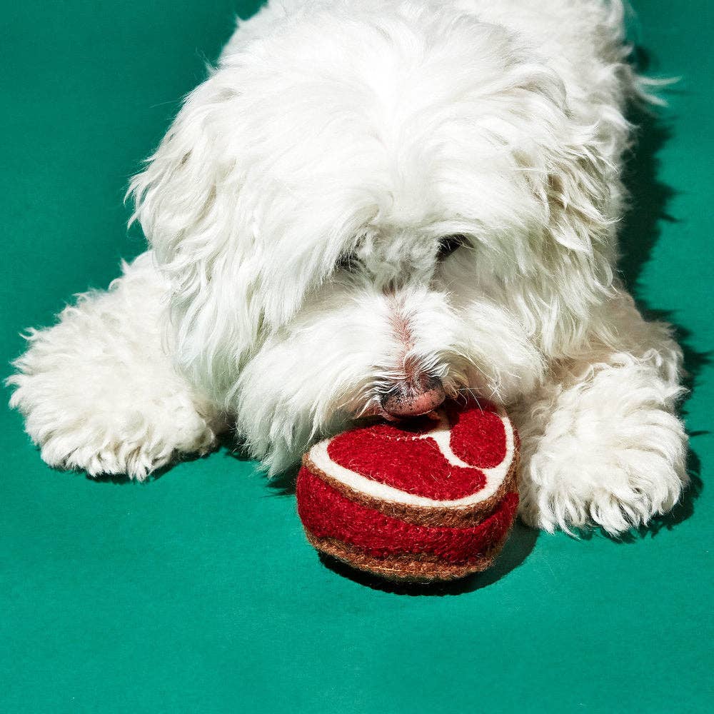 Ware of the Dog :: Boiled Wool Steak Dog Toy