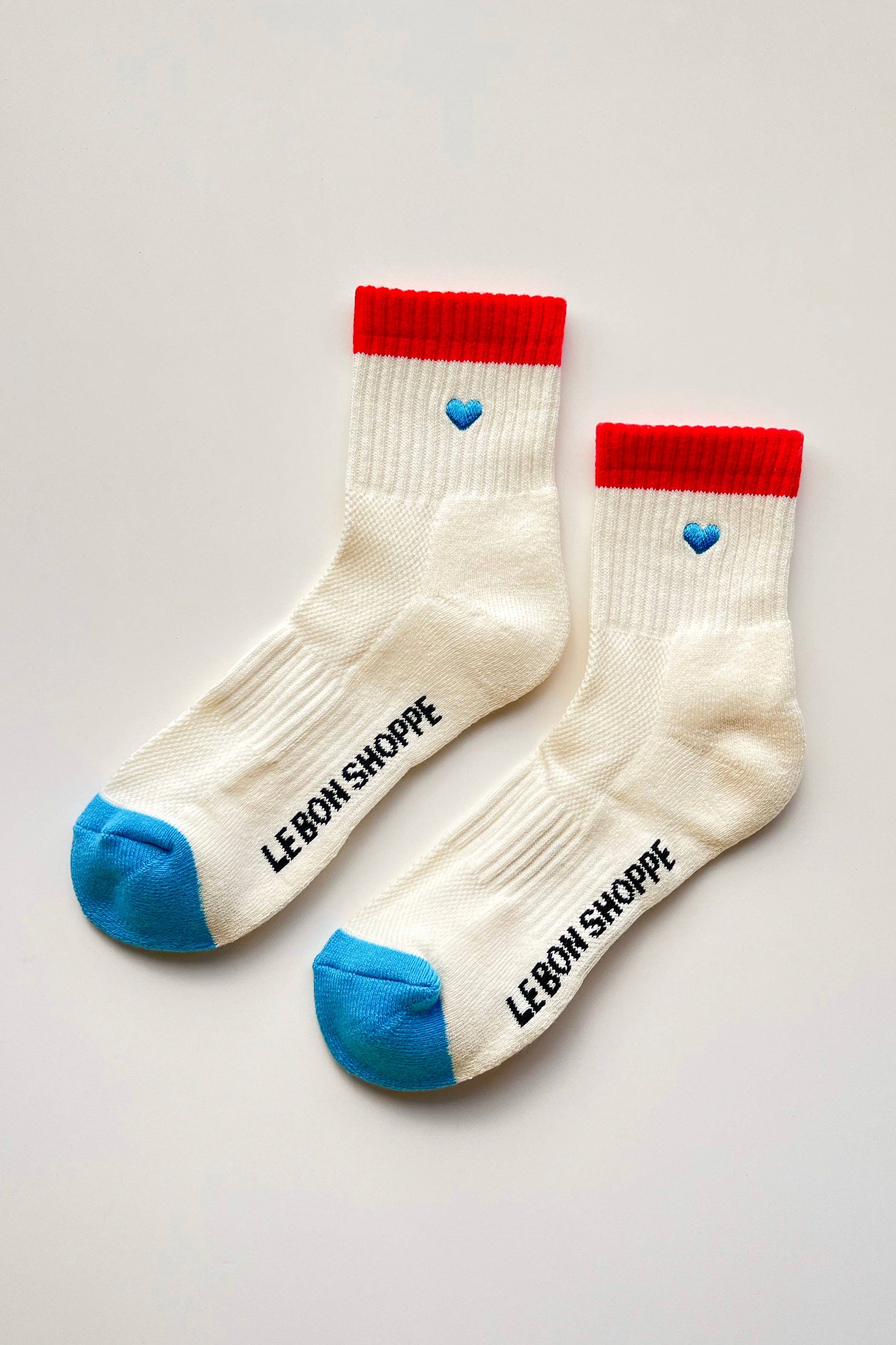 Le Bon Shoppe :: Embroidered Color Block Girlfriend Socks