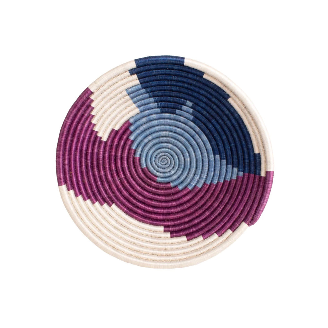 Kazi :: 12” Purple/Blue Sisal Round Basket