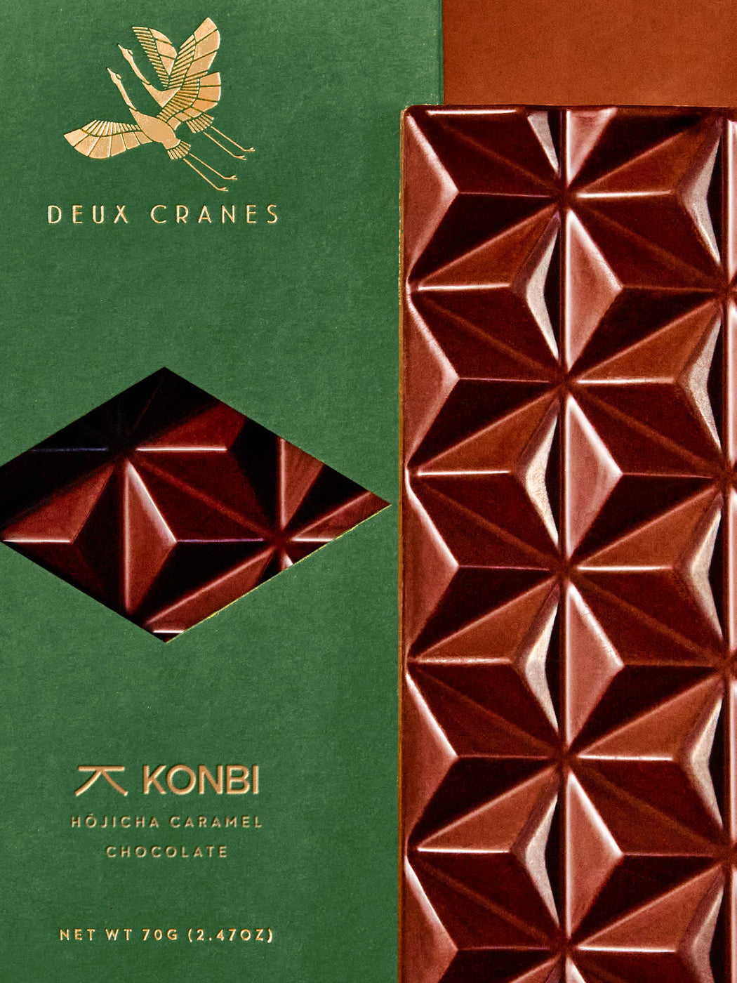 Deux Cranes :: Hōjicha Caramel Milk Chocolate Bar