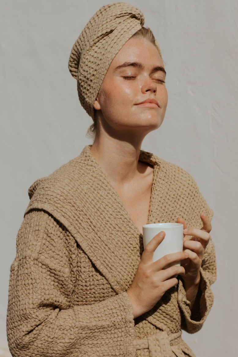 MagicLinen :: Linen waffle hair towel