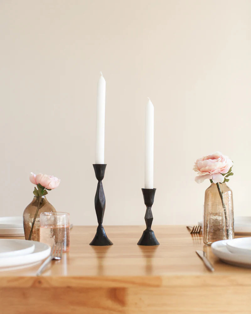 Creative Women :: High Diamond Iron Candle Stand, Black