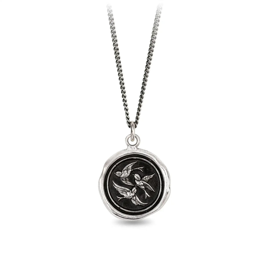 Pyrrha :: Birds of a Feather Silver Necklace 18"