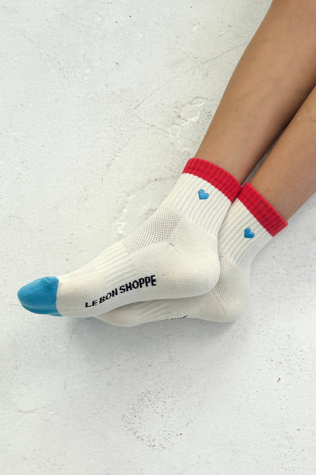 Le Bon Shoppe :: Embroidered Color Block Girlfriend Socks