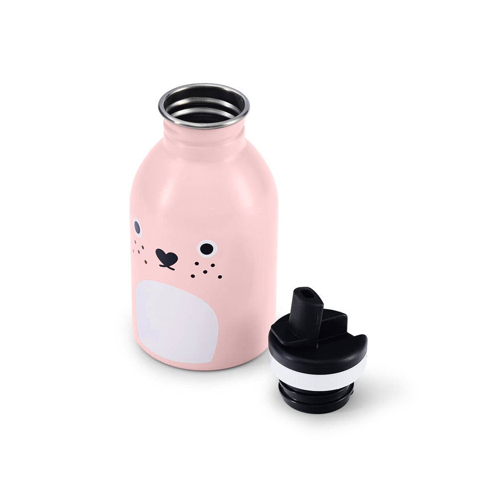 Noodoll :: Stainless Steel Water Bottle, Ricecarrot Rabbit Pink