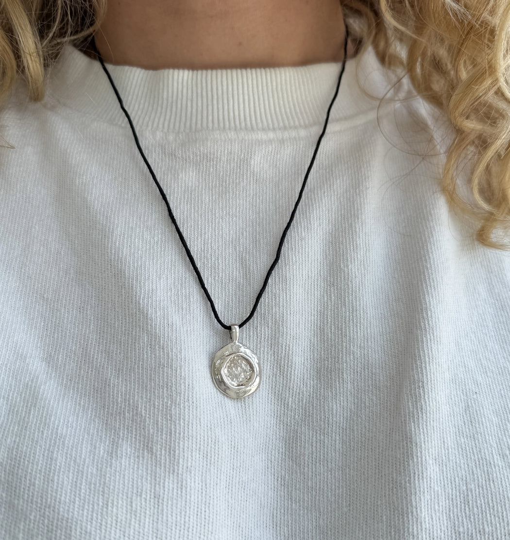 Mercurial Studio :: Silver Cleo Necklace w/Silk