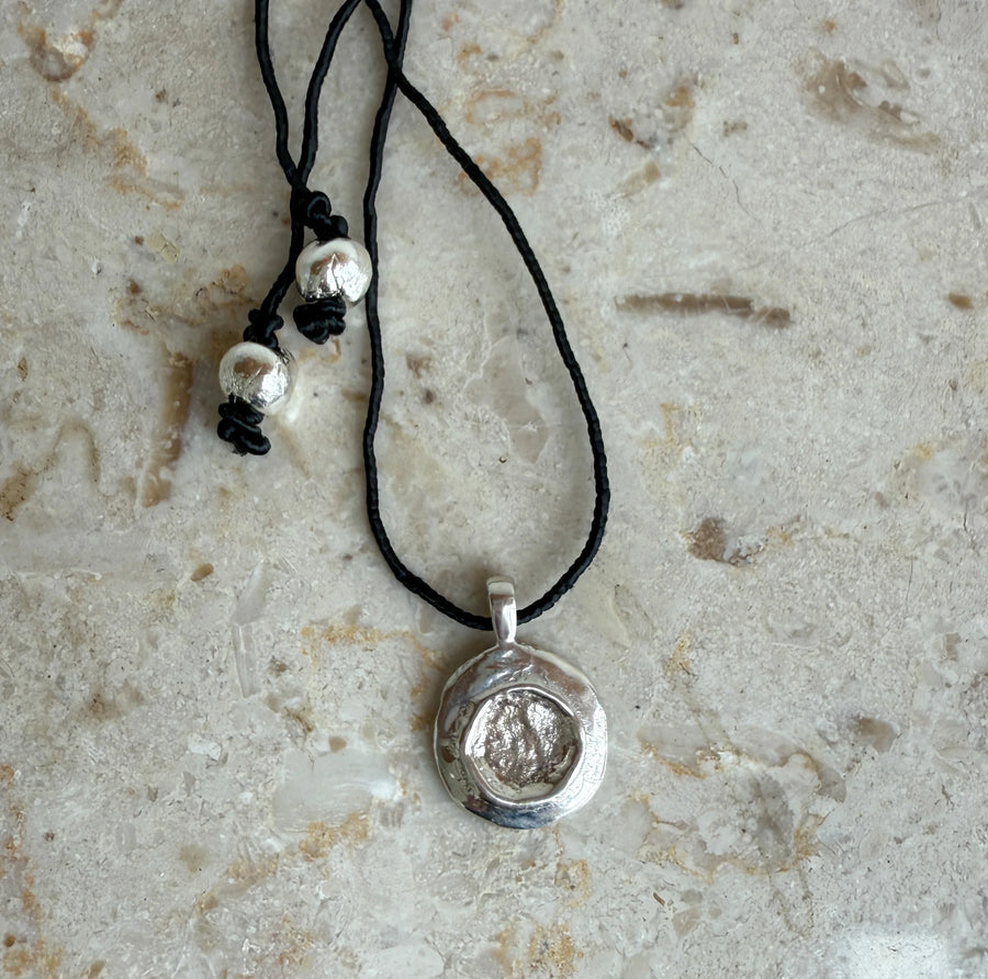 Mercurial Studio :: Silver Cleo Necklace w/Silk