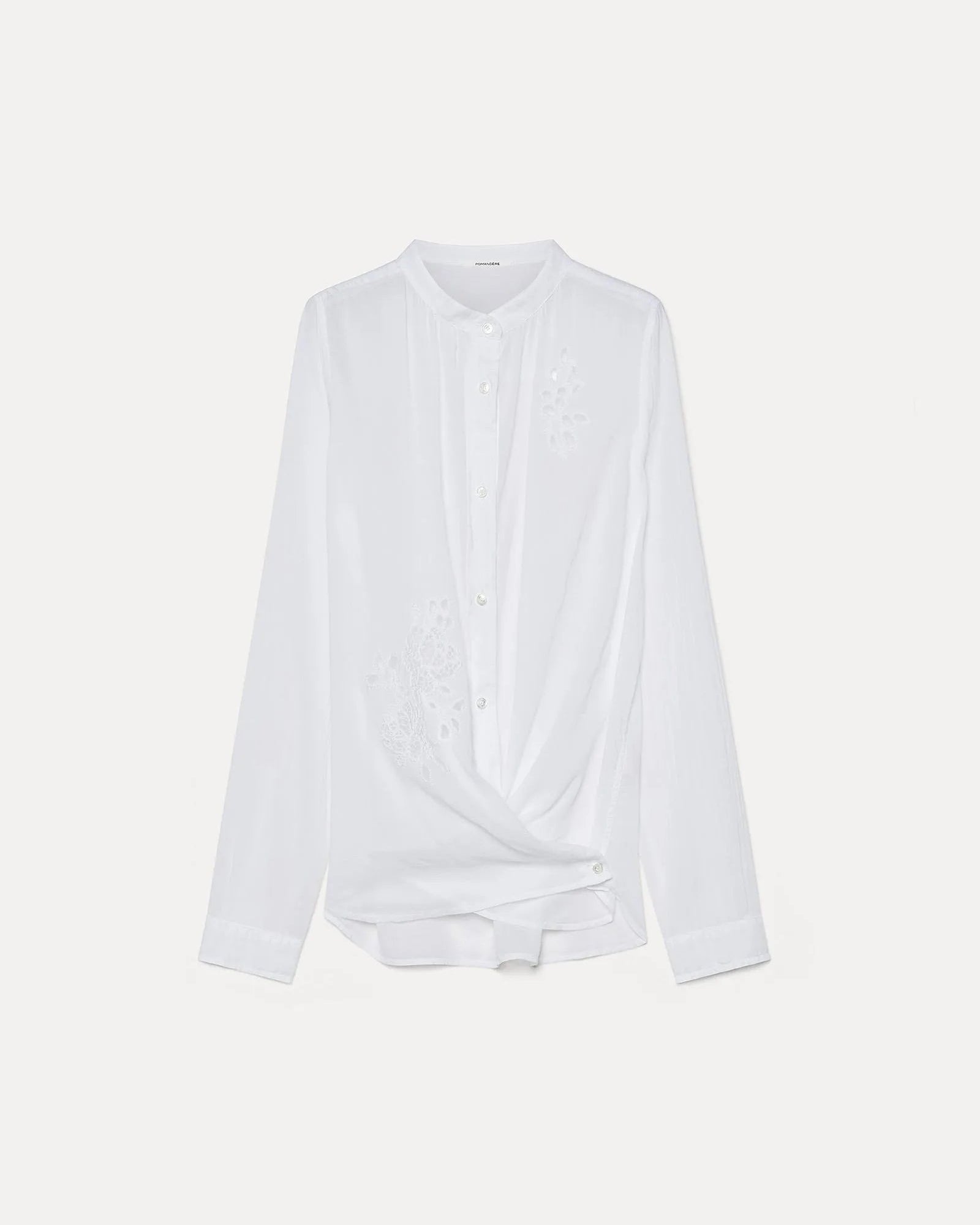 Pomandere :: Embroidered cotton voile shirt