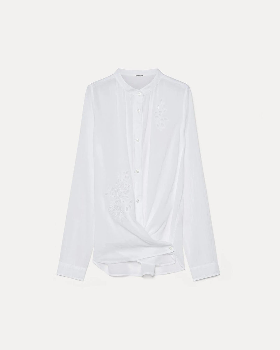 Pomandere :: Embroidered cotton voile shirt