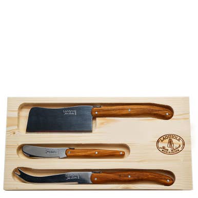 Jean Dubost :: Olive Wood 3 Pc Cheese Set