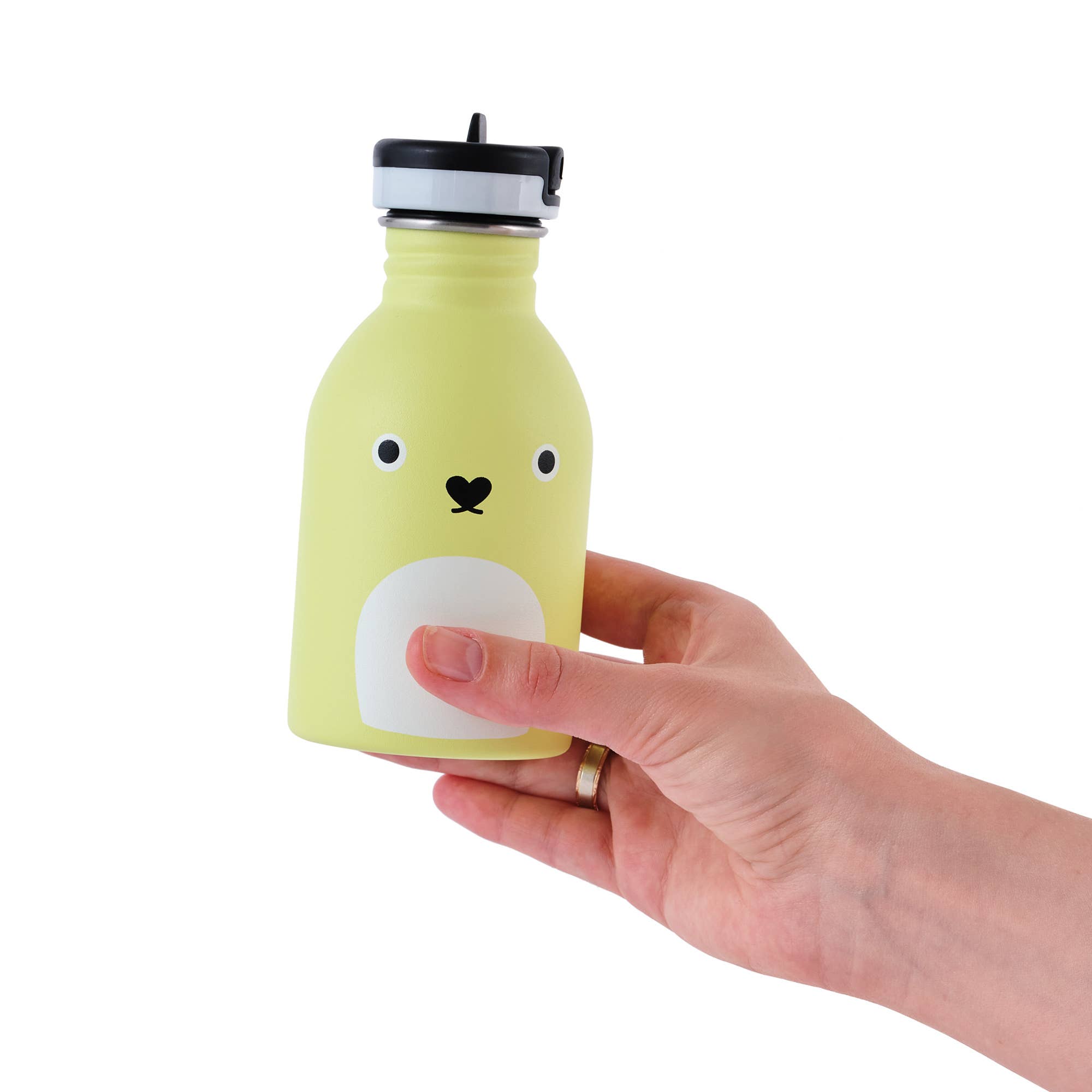Noodoll :: Stainless Steel Water Bottle, Ricecracker Mouse Yellow