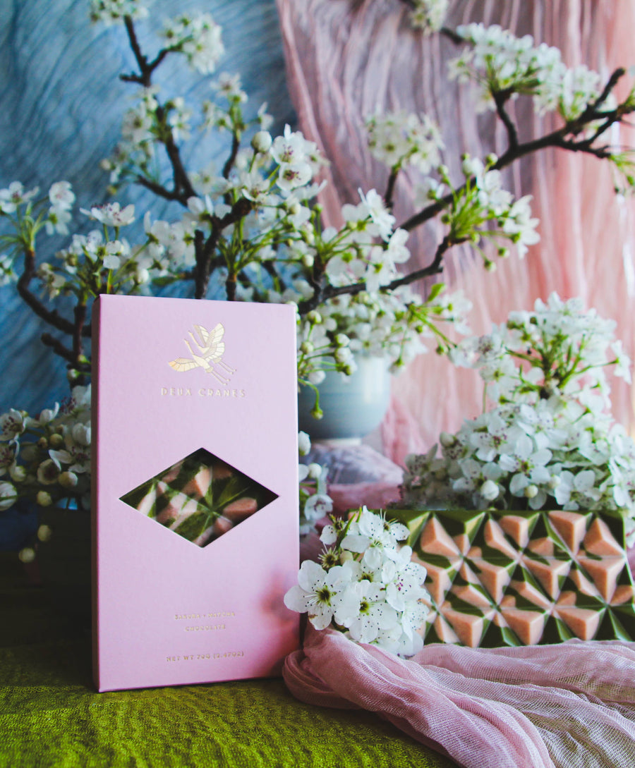 Deux Cranes :: Limited Edition Sakura Matcha Chocolate Bar
