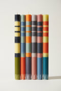 British Colour Standard :: 10" Striped Dinner Candles, Box of 6