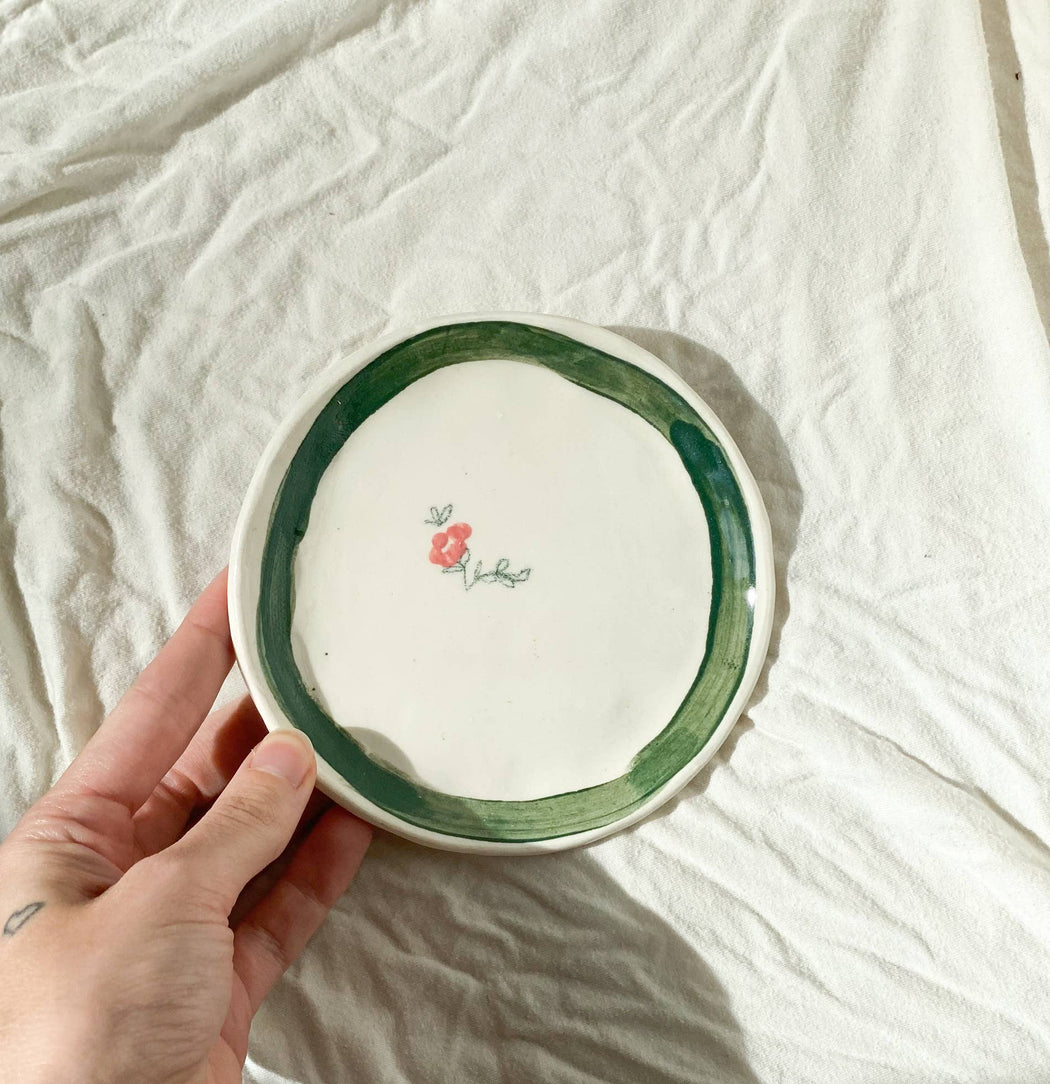 Erika Christine Ceramics :: Cornflower Catchall Plate, Emerald