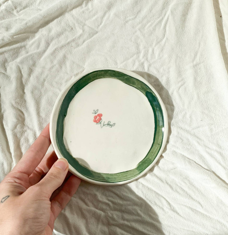 Erika Christine Ceramics :: Cornflower Catchall Plate, Emerald