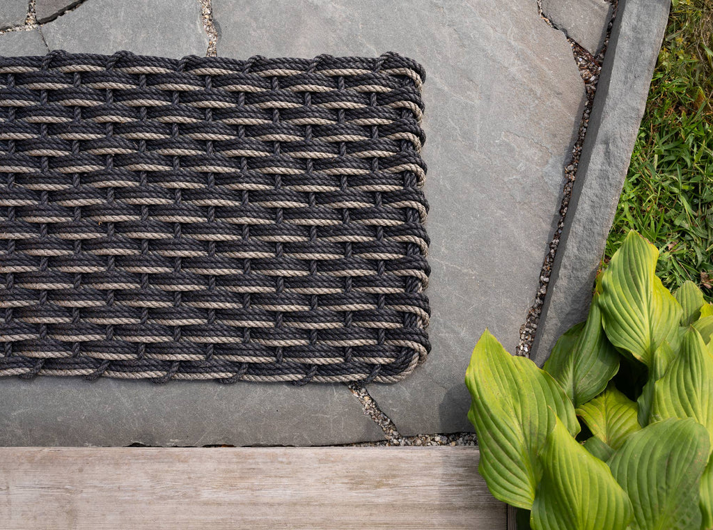 The Rope Co. :: Triple Weave Doormat, Charcoal & Mushroom