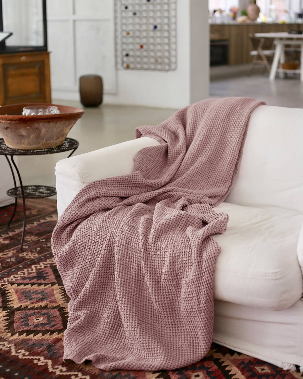 MagicLinen :: Linen waffle throw blanket in various colours