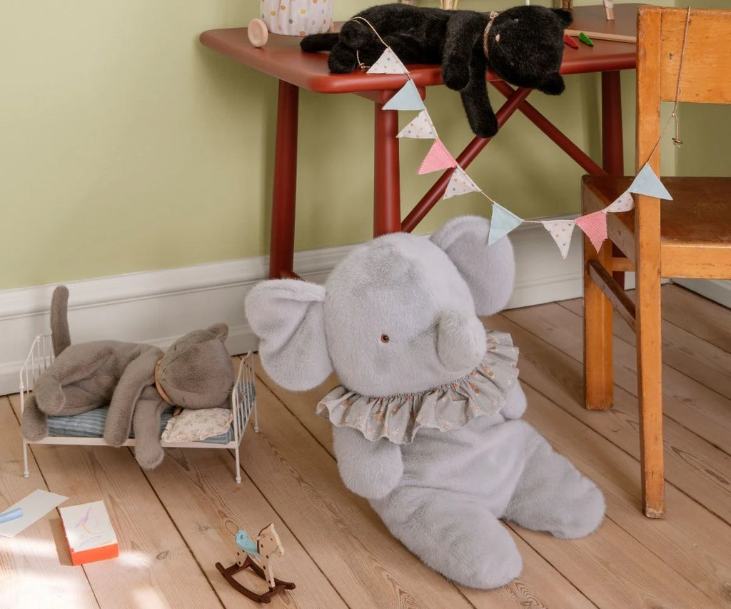 Maileg :: Big Plush Elephant, Blue/Grey
