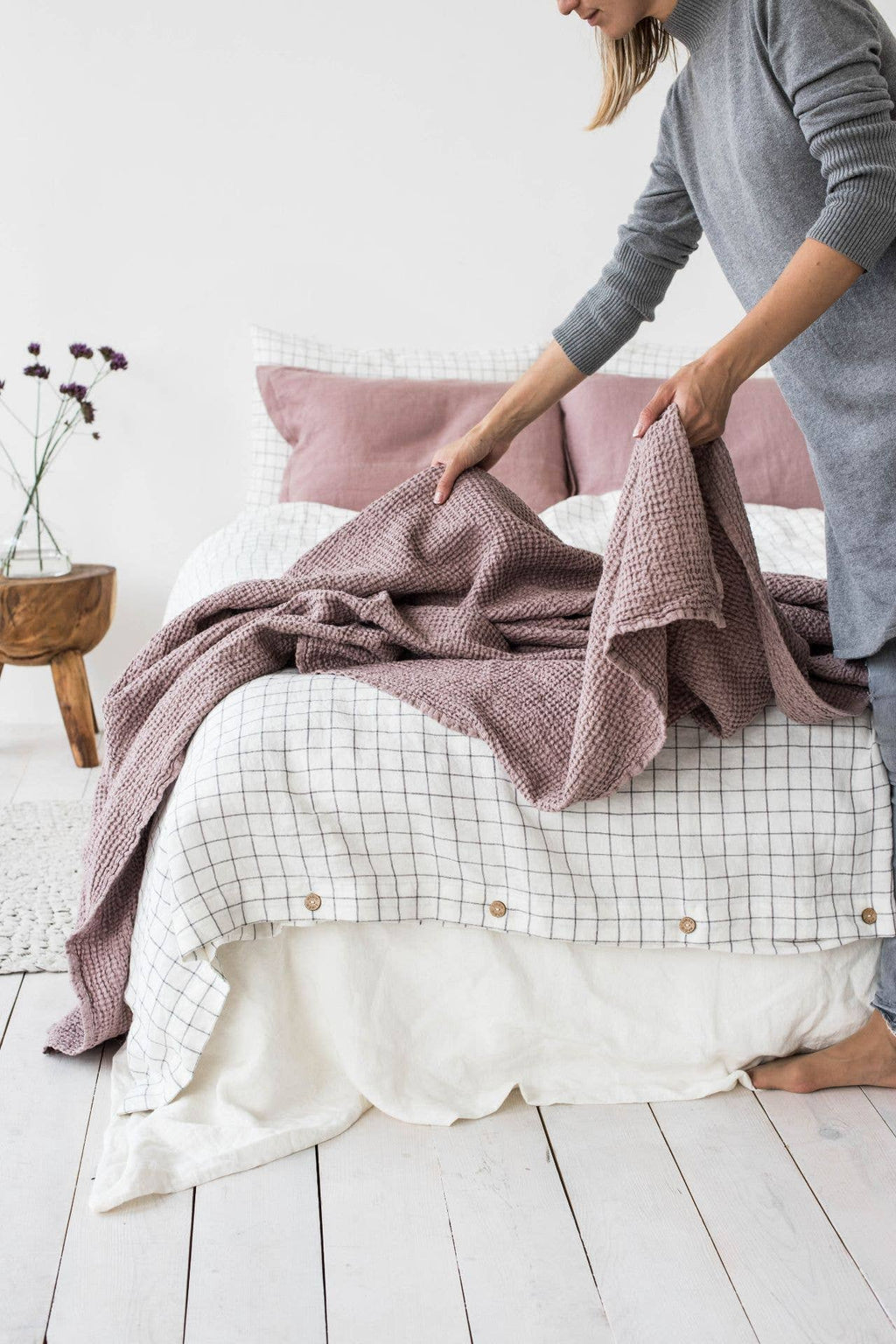 MagicLinen :: Linen waffle blanket in various colors