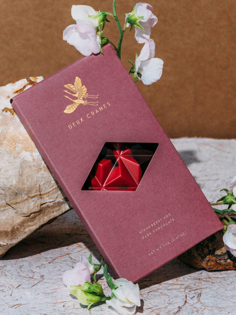 Deux Cranes :: Dark Chocolate with Strawberry (Dairy Free)