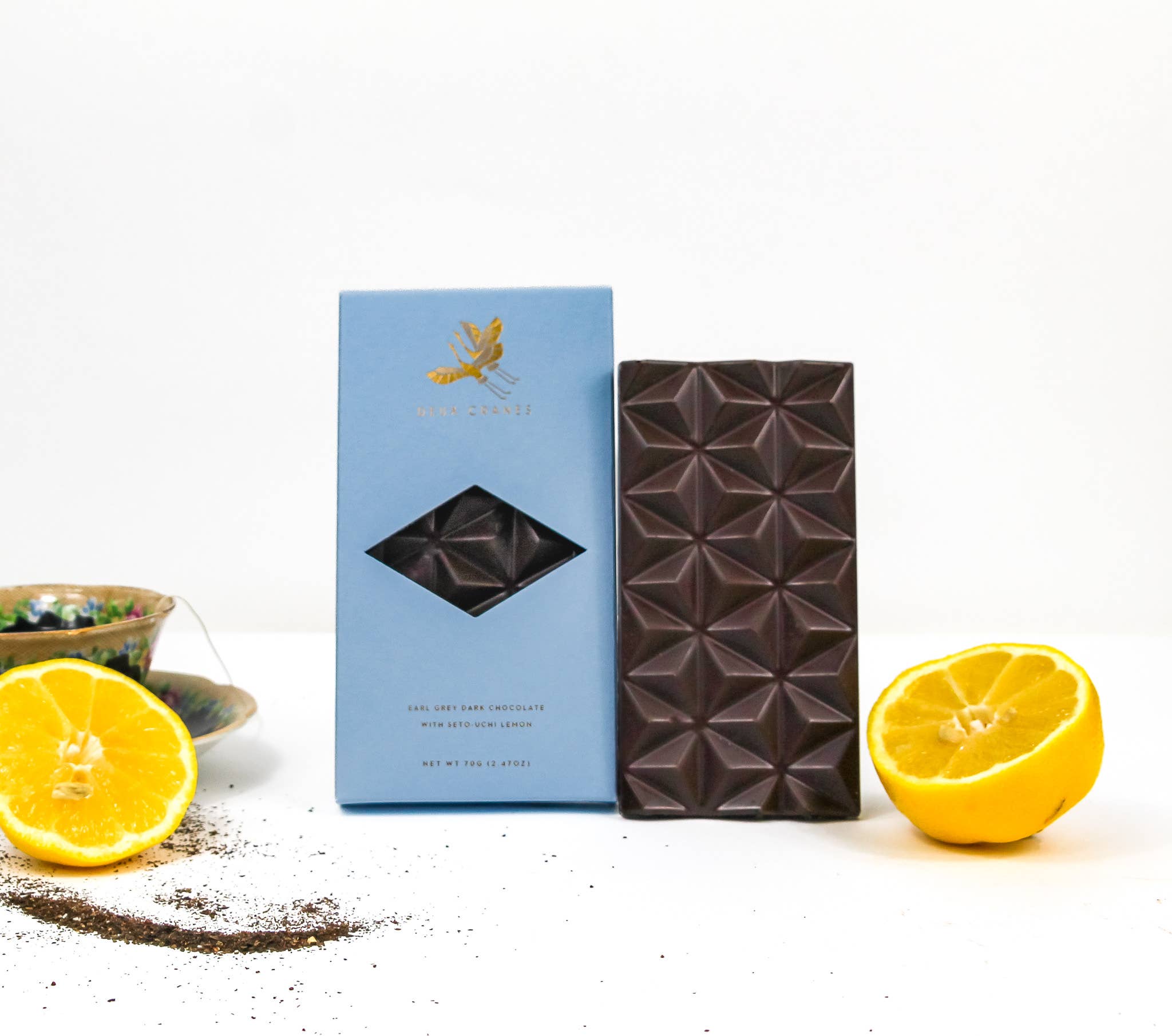 Deux Cranes :: Earl Grey Dark Chocolate + Seto-Uchi Lemon, Limited Edition