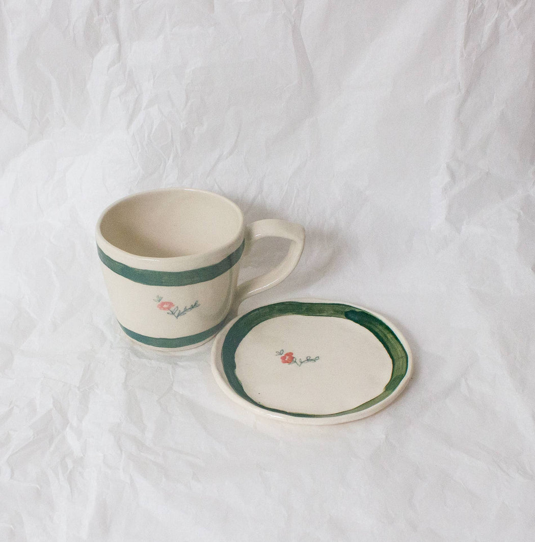 Erika Christine Ceramics :: Cornflower Catchall Plate, Emerald