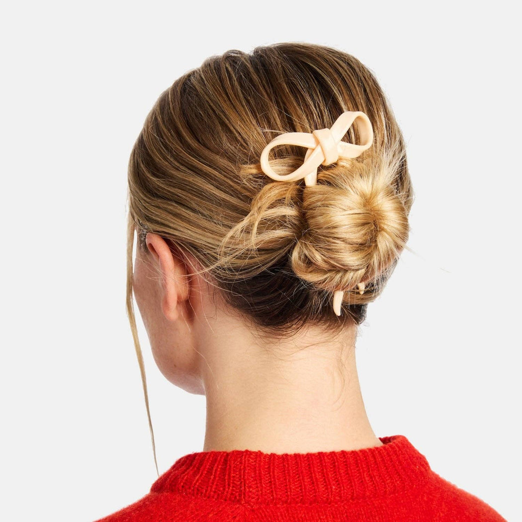 CHUNKS :: Bow Hairpin in Small Cream