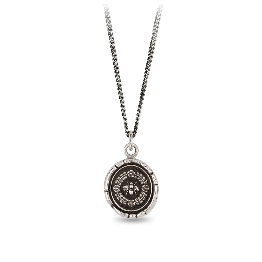 Pyrrha :: Honeybee Silver Necklace 18"