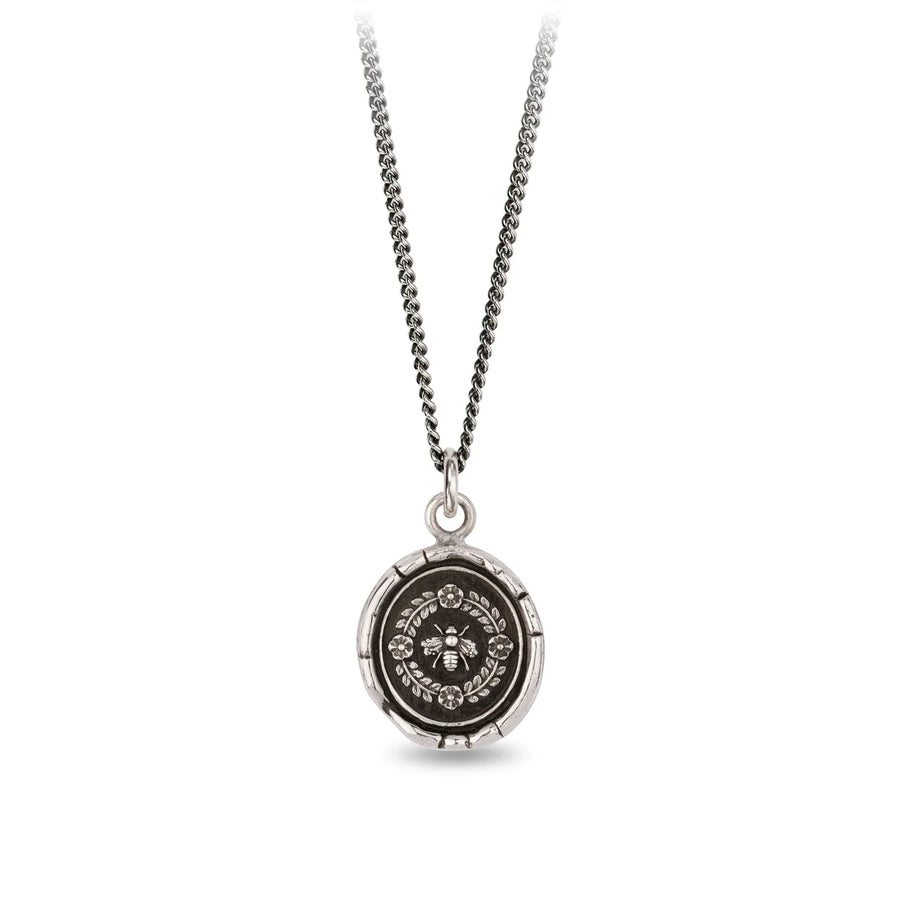 Pyrrha :: Honeybee Silver Necklace 18"