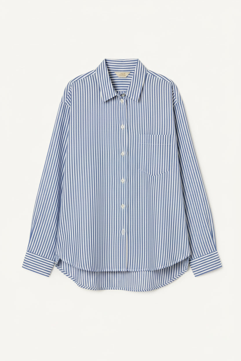 Jamie Haller :: The Weekend Shirt, Teal Blue Stripe