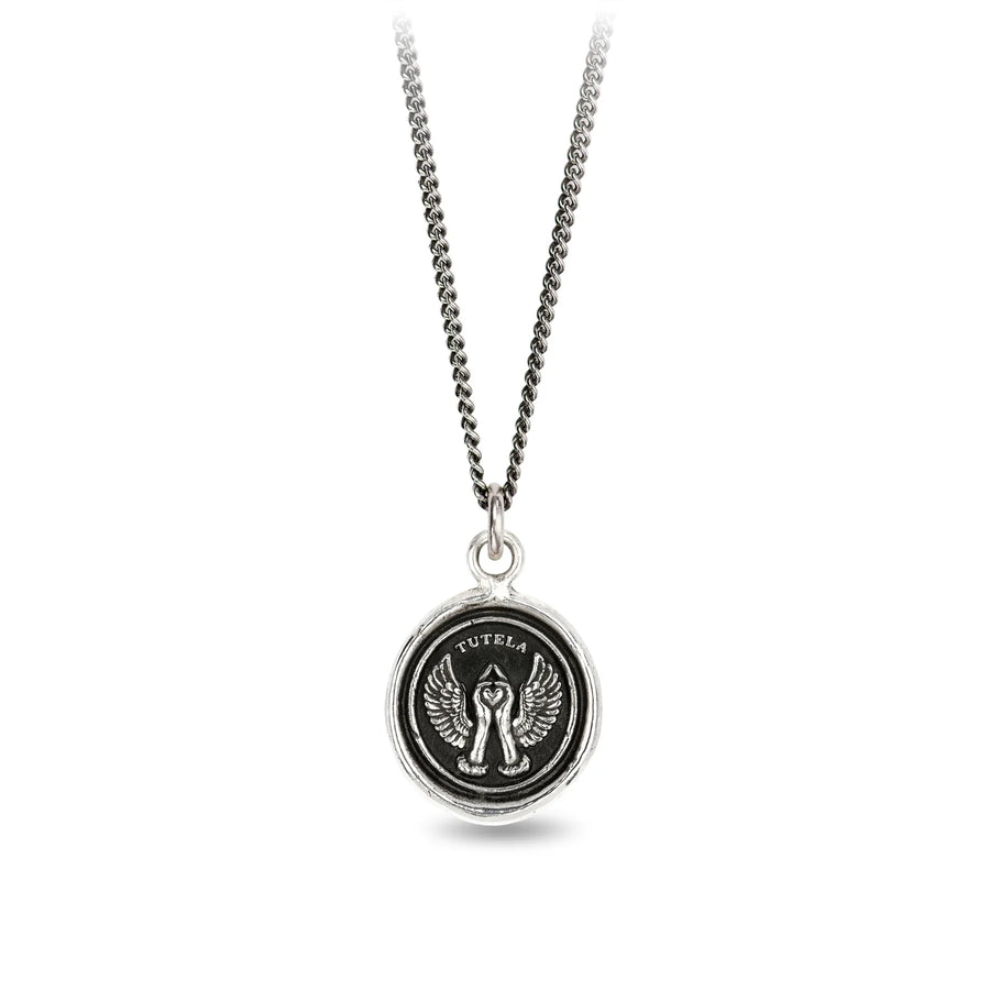 Pyrrha :: Love and Protection Silver Necklace, 16"
