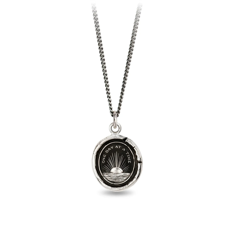 Pyrrha :: One Day At a Time Silver Necklace 18"