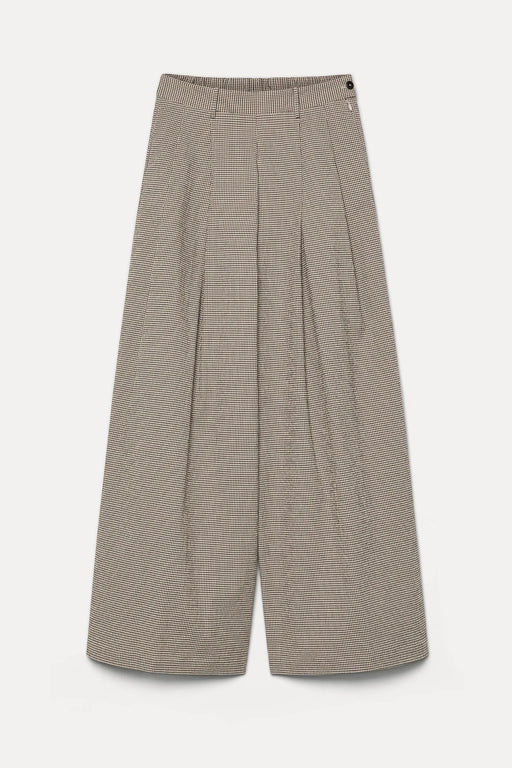 Pomandere :: Wide-leg micro-gingham trouser