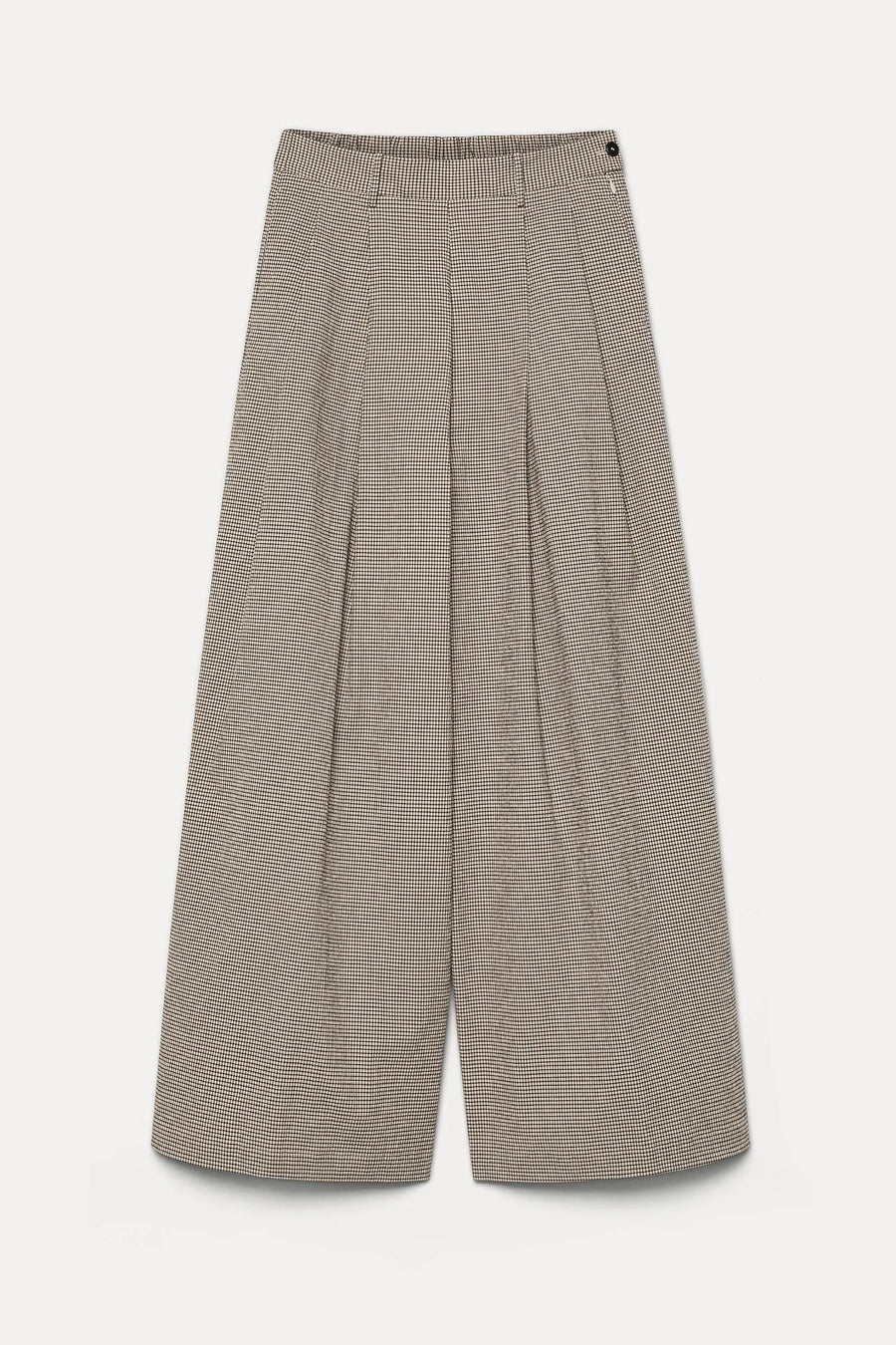 Pomandere :: Wide-leg micro-gingham trouser