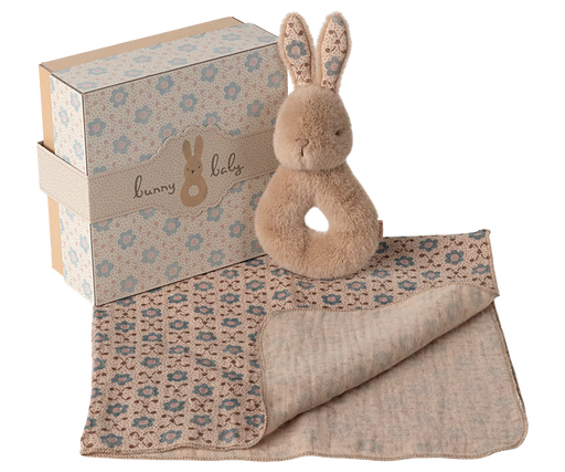 Maileg :: Rabbit Rattle Set, Cream Peach