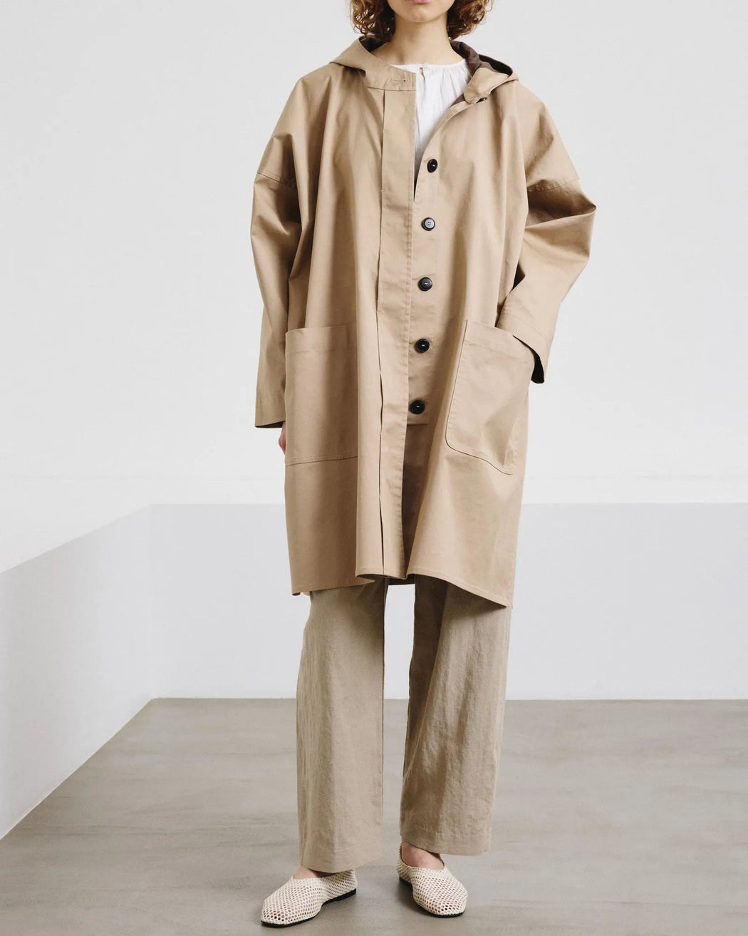 Pomandere :: Cotton drill cape coat