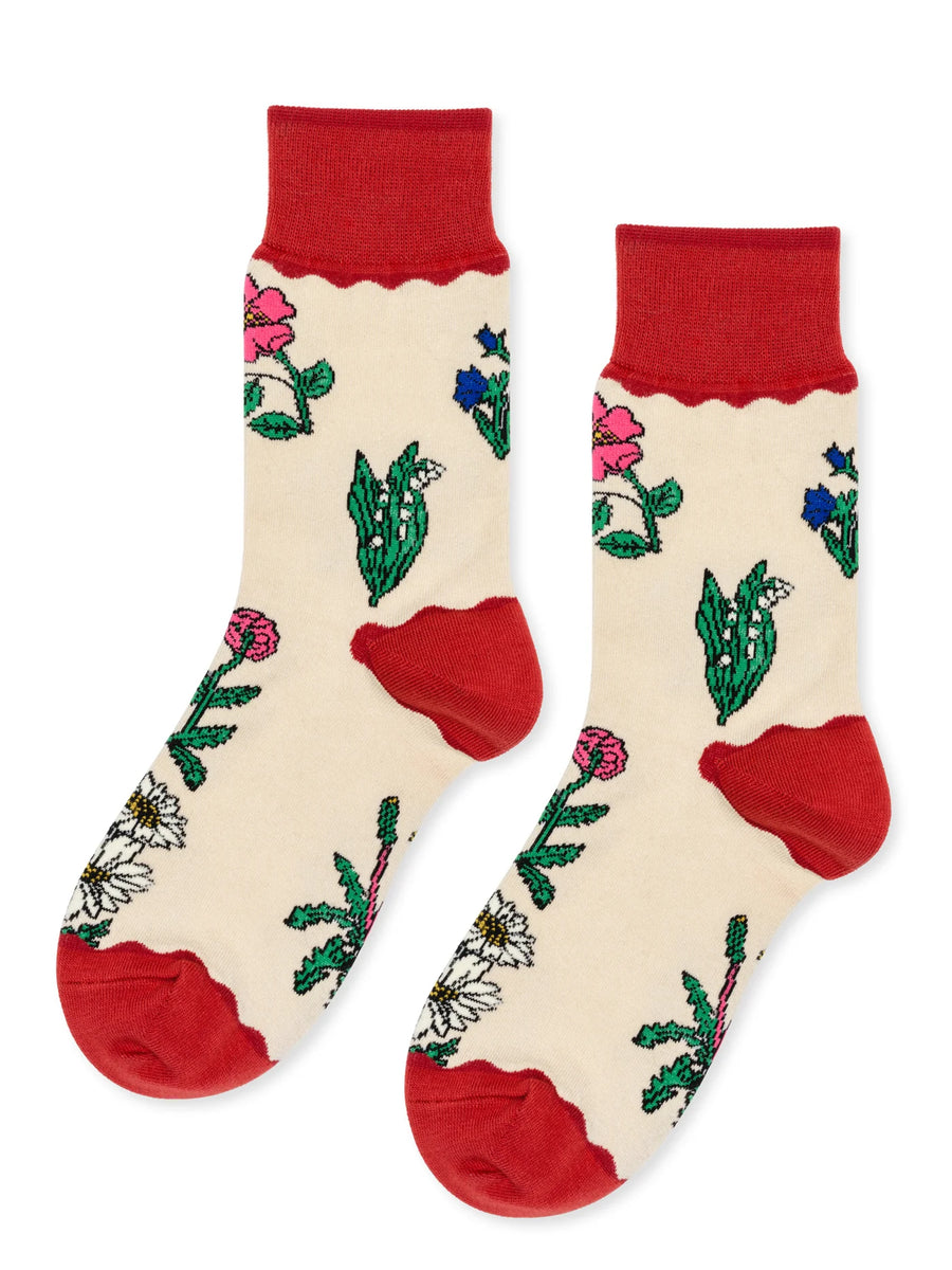 Hansel from Basel :: Retro Flower Crew Sock