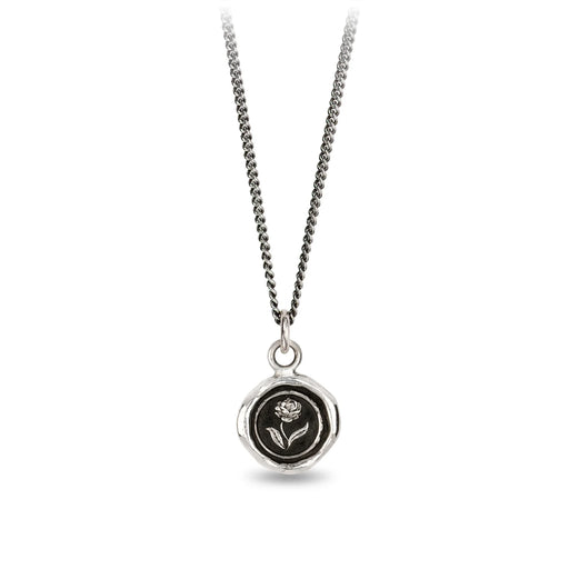 Pyrrha :: Rose Silver Necklace 16"