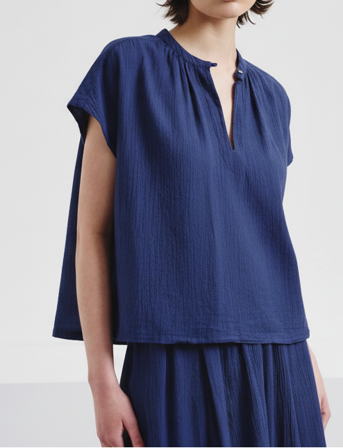 Pomandere :: Organic cotton crepe gauze top