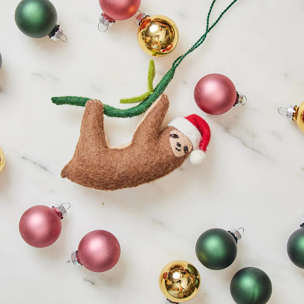 Craftspring :: Lazy Santa Sloth Ornament