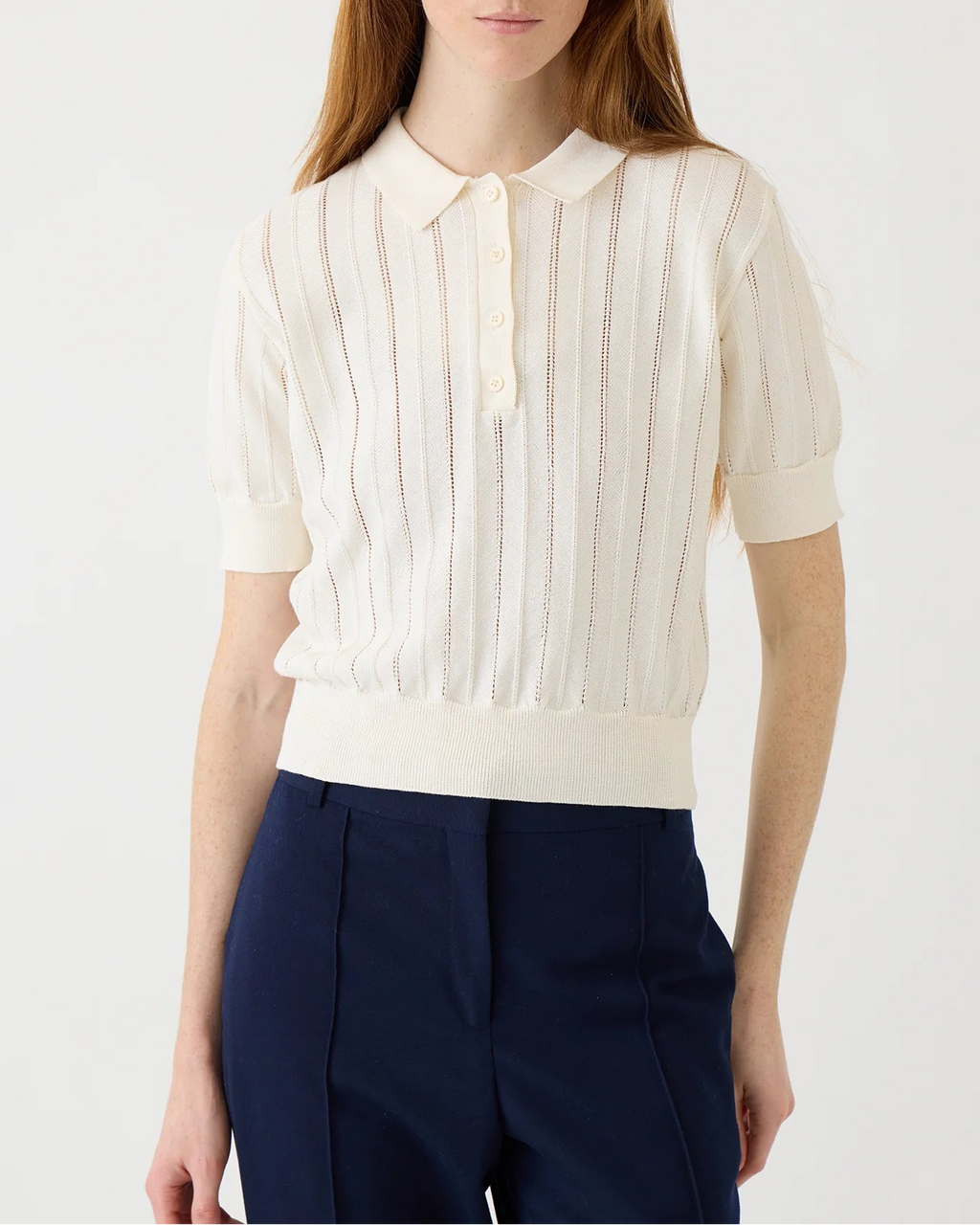 Demylee :: Vikki Pointelle Cotton Polo