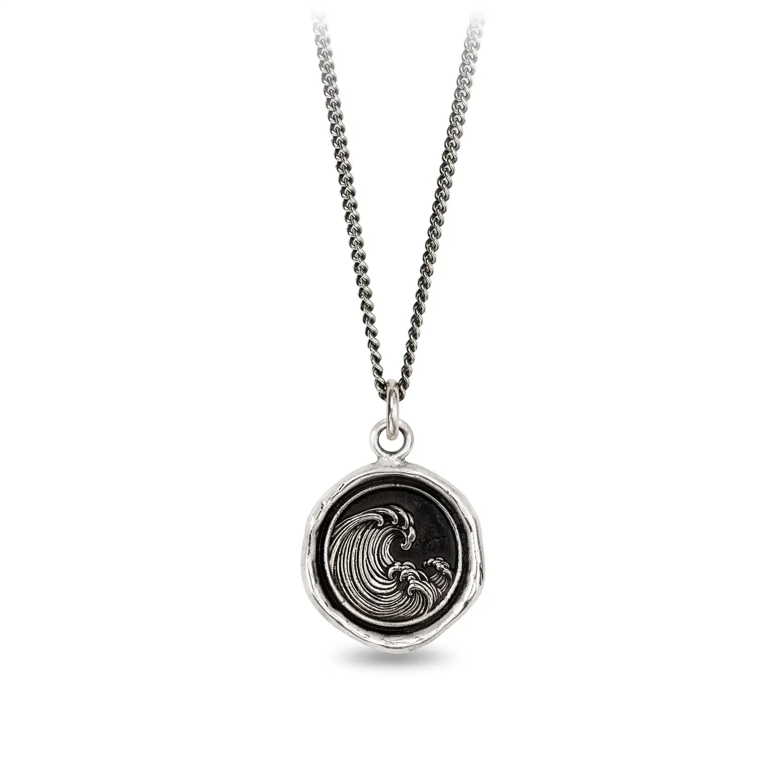 Pyrrha :: Wave Silver Necklace 18"